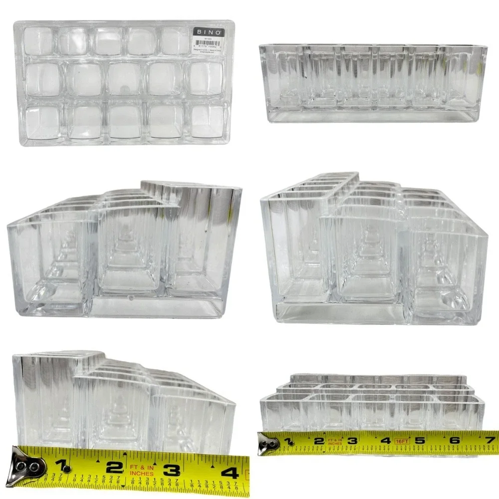 (2) Bino‎ Clear Acrylic Lipstick Compartment Makeup Organizer 16 & 36